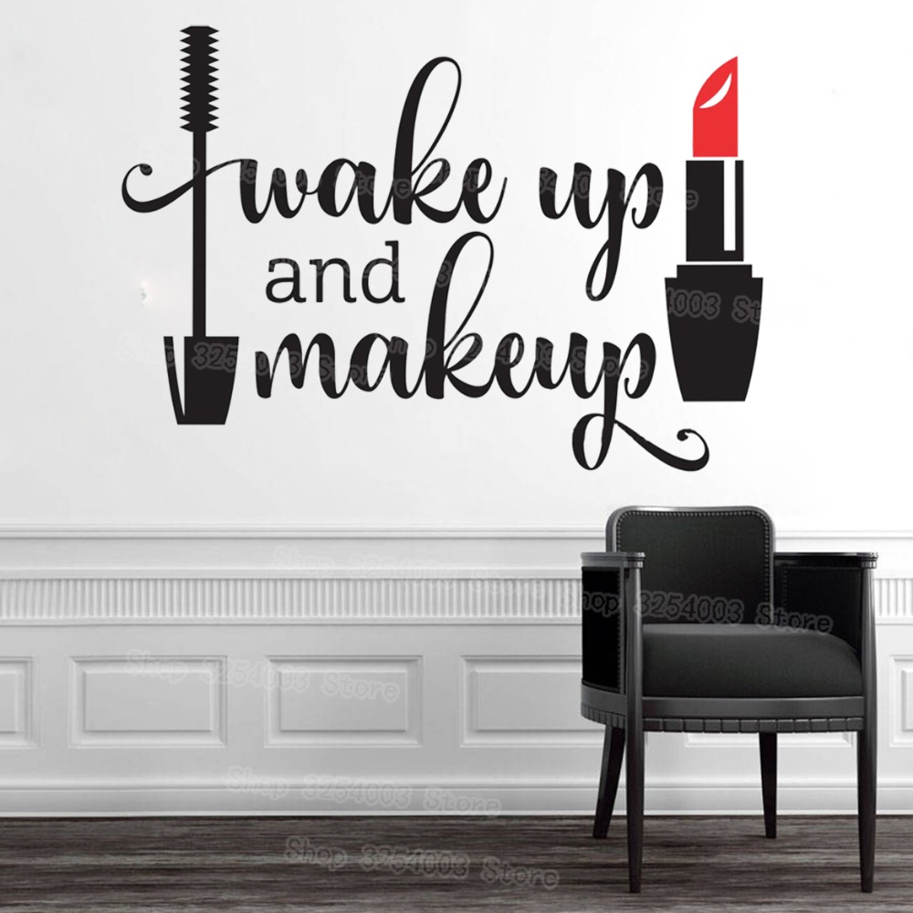 Beauty Makeup Girl - Wake Up and Makeup Vinyl Wall
