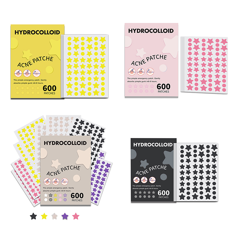 Beauty For Makeup - 600Pcs/set Star Pimple Patch Acne Colorful