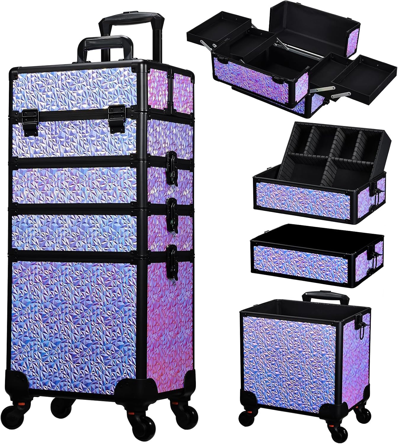 Beauty For Makeup - Rolling Makeup Train Case, Large Cosmetology