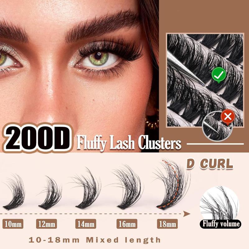 New Fluffy Thick Lash Clusters - Eyelash Extension 评论和价格