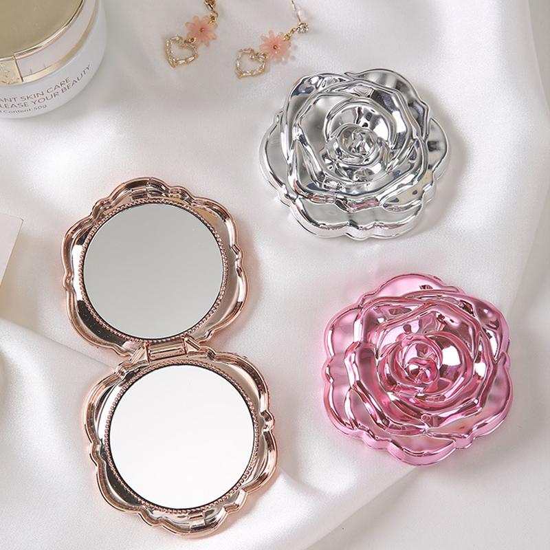Portable Mini Mirror Retro Ros - Beauty Makeup Girl 评论和价格