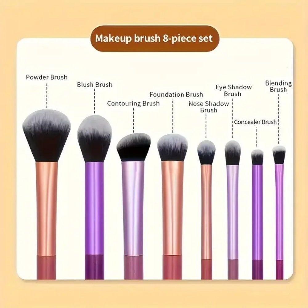 8Pcs Makeup Brush Kit Soft Syn - Beauty Makeup Products 评论和价格