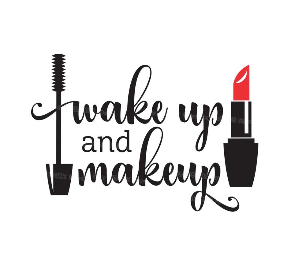 Wake Up and Makeup Vinyl Wall  - Beauty Makeup Girl 评论和价格