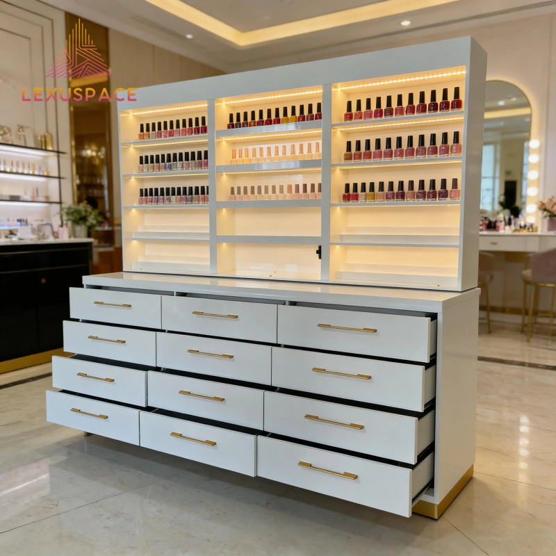 custom.Wood Shelf Display Rack - Beauty Makeup Store 评论和价格