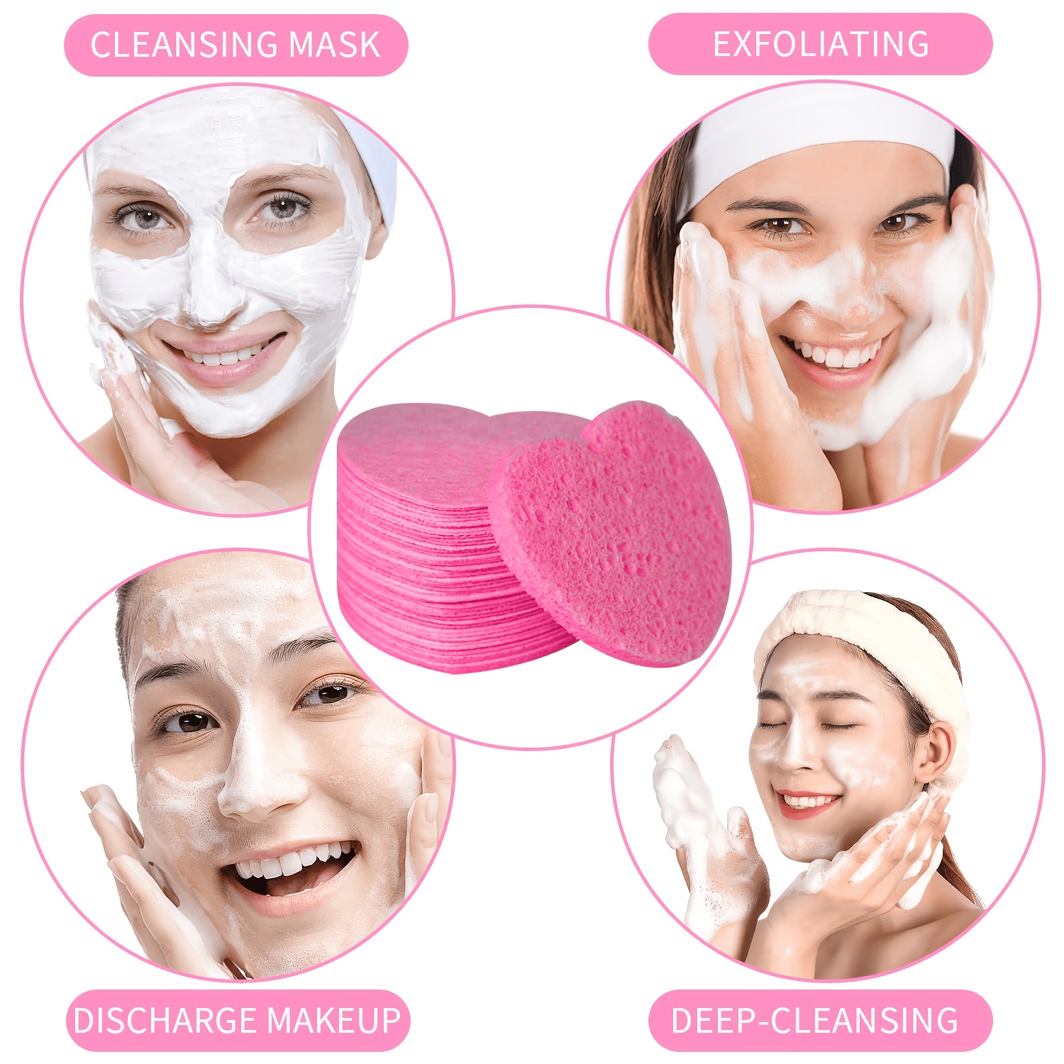 50PCS Heart-Shaped Compressed  - Beauty Makeup Store 评论和价格
