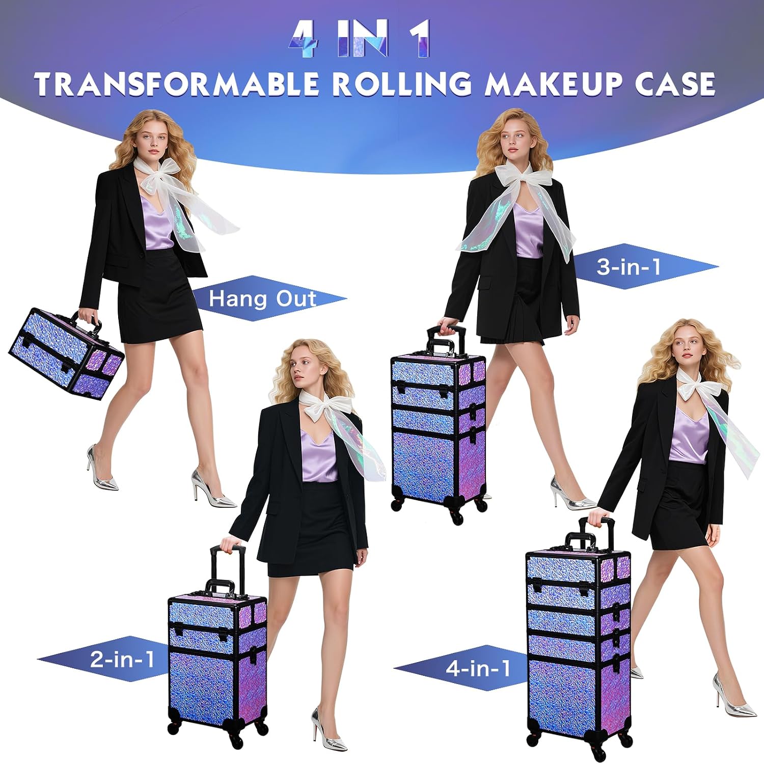Rolling Makeup Train Case, Lar - Beauty For Makeup 评论和价格