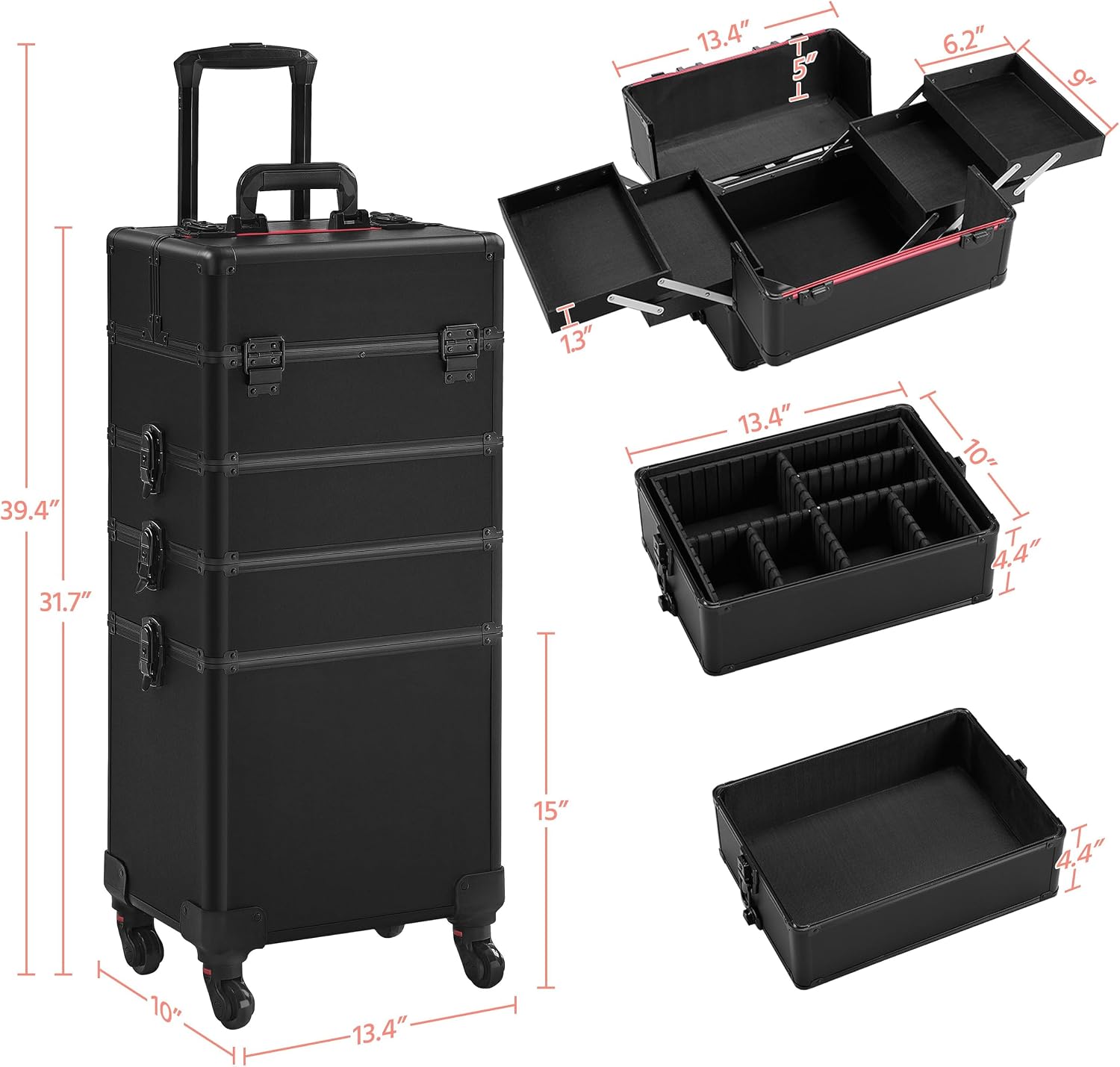 Rolling Makeup Train Case, Cos - Beauty For Makeup 评论和价格