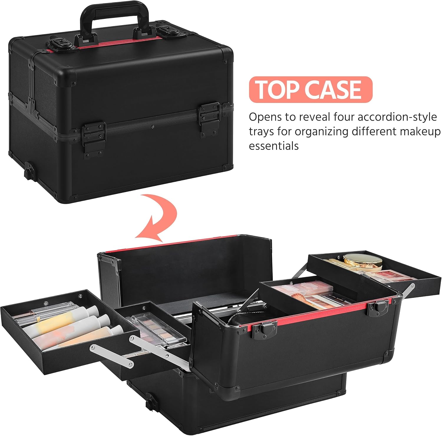 Rolling Makeup Train Case, Cos - Beauty For Makeup 评论和价格