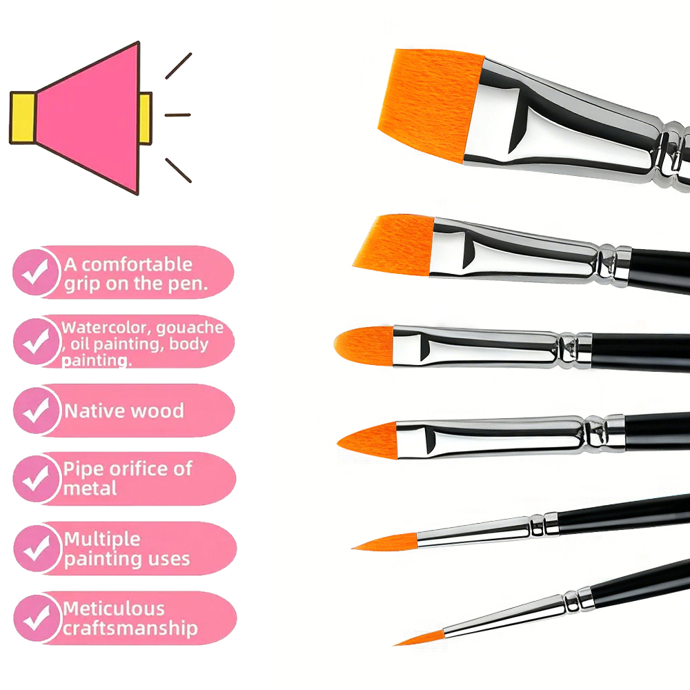 6 Pcs Face Painting Brush Kit  - Beauty Makeup Store 评论和价格